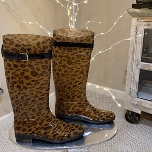 Tiger Print Rain Boots